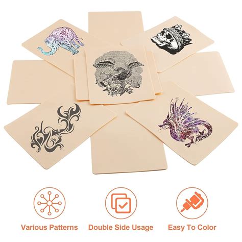 Tattoo Practice Skins & Transfer Paper Kit | 30PCS Fake Skins & Tracing ...