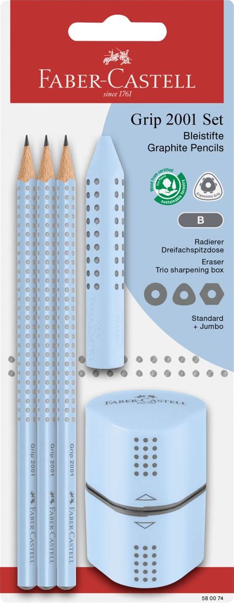 Faber Castell Ołówek gumka temperówka Grip błękitny TaniaKsiazka pl