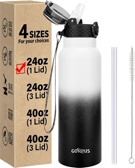 GOPPUS 750ml 24oz Borraccia Inossidabile Con Cannuccia Borraccia Per