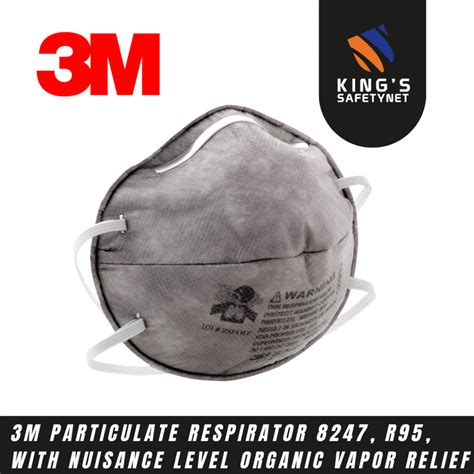 3m™ Particulate Respirator 8247 R95 With Nuisance Level Organic Vapor Relief Kings Safetynet