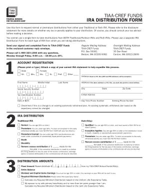 Fillable Online Tiaa Cref TIAA CREF Funds IRA DISTRIbUTION FORm Tiaa