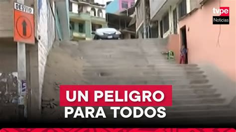 Sjm Riesgo Por Calle Que Termina En Una Escalera Youtube