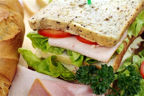 Ham and Salad Sandwich stock photo. Image of bread, nourishment - 15661944