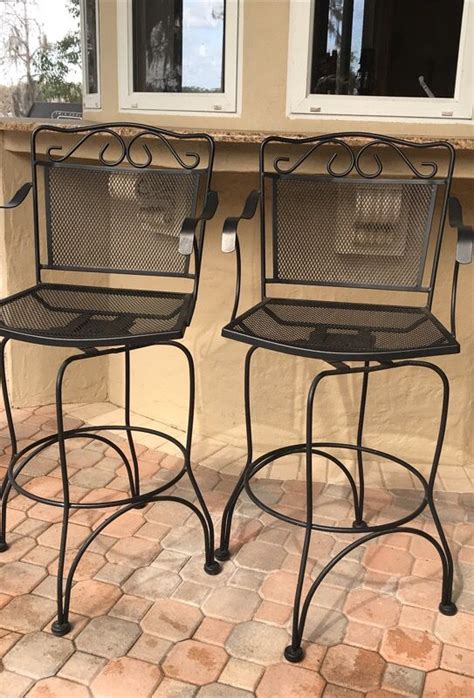 Hampton Bay Nantucket Metal Outdoor Patio Bar Stools For Sale In