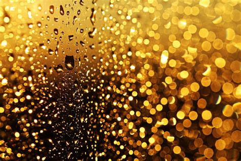 Golden Bokeh Glass Surface Wet Hd Wallpaper Pxfuel