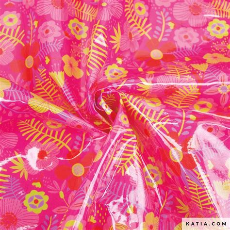 Tissu enduit Tropical Fuchsia La Boutik Créative de Rives