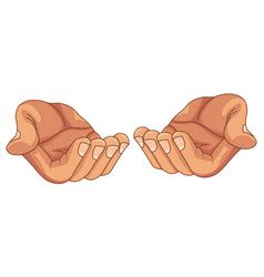 Hands With Palms Open Offering Cartoon Isolated Vector Image