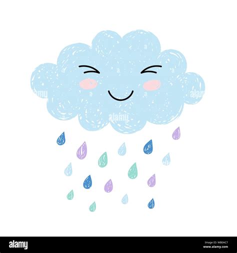 Kawaii Happy Cloud Icon Imágenes De Stock Kawaii Happy Cloud Icon