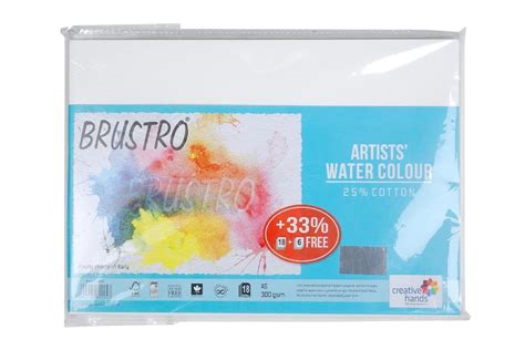 Brustro Artistsâ€™ Watercolour Paper 300 Gsm A5 â€ 25 Cotton Cp 3