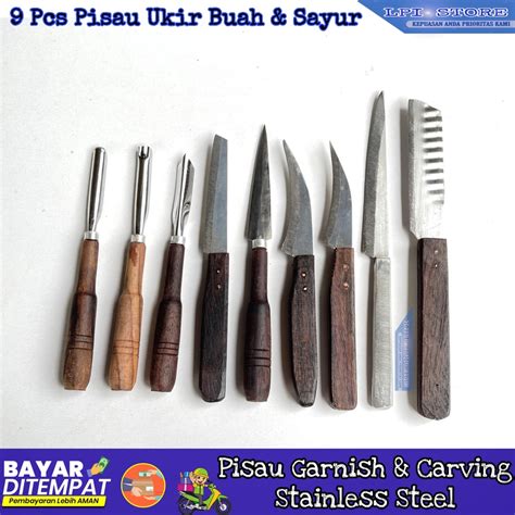 Jual Pisau Garnish Buah Dan Sayur Tumpeng Pisau Carving Isi 9 Pcs