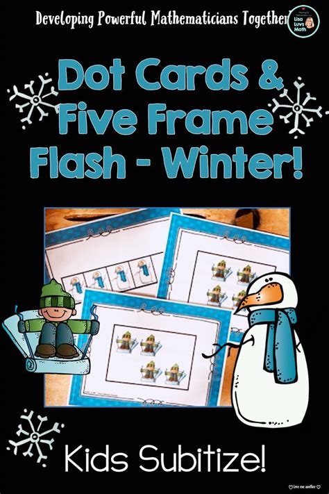 Numbers To 5 Number Sense Subitize Count Math Flash Cards Winter Math