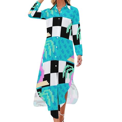 Miami Vice Long Sleeved Shirt Dress women's summer clothing ladies