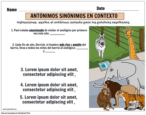 Personalice Hojas De Trabajo De Sinónimos Y Antónimos Imprimibles De Forma Gratuita