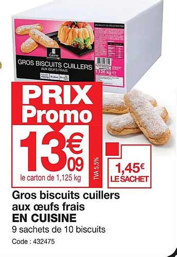 Promo Gros Biscuits Cuillers Aux œufs Frais En Cuisine chez Promocash