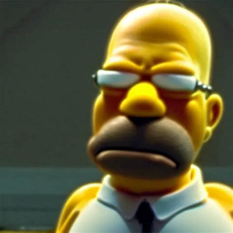 Cinematic Film Still Of Homer Simpson In The Movie The Stable