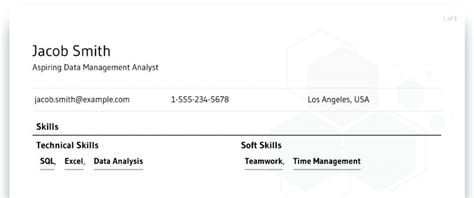 Data Management Analyst Skills To Put On Resume