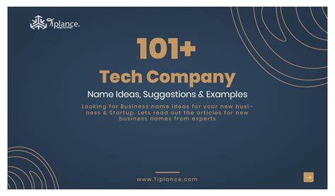 Tech Company Names - Tiplance