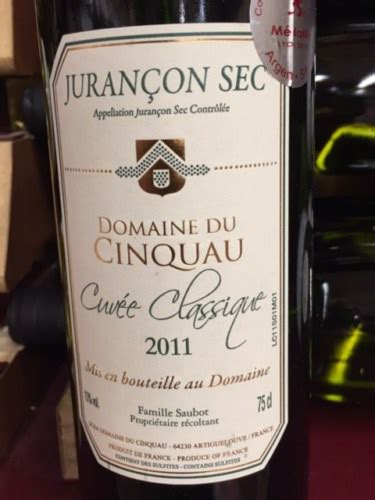 Domaine Du Cinquau Cuv E Classique Juran On Sec Vivino Us