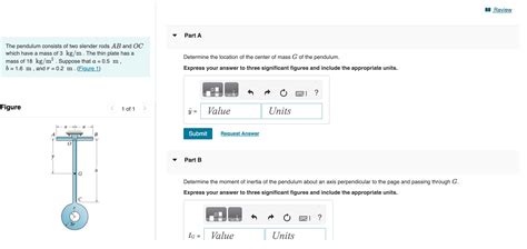 Solved The Pendulum Consists Of Two Slender Rods Ab And Oc Chegg