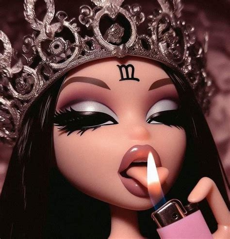 A Doll Wearing A Tiara And Holding A Lighter In Her Hand With The