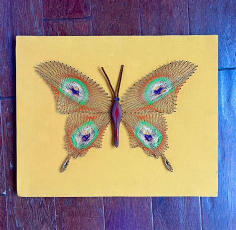 Large Vintage Butterfly String Art Etsy