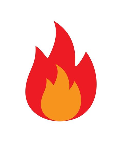 Vector Flat Cartoon Fire Icon 22245465 Vector Art At Vecteezy