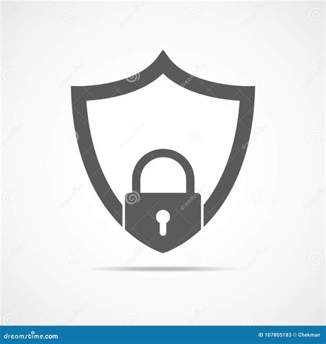 Shield With Padlock Icon Vector Illustration Stock Illustration