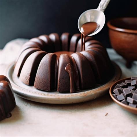 Premium Photo | A chocolate cake with chocolate syrup being poured on top.