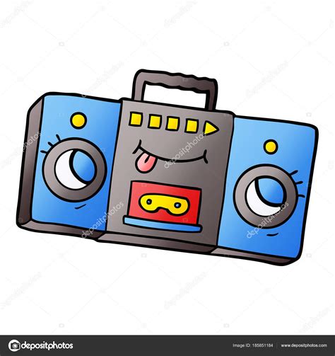 Cartoon Retro Cassette Tape Player Stock Vector By ©lineartestpilot 185851184