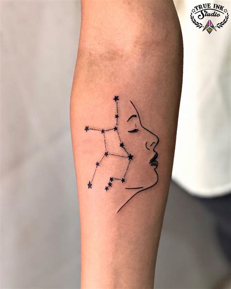 Minimalist Virgo Constellation Tattoo Printable Calendars AT A GLANCE