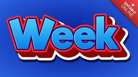 Week | Superman Blue Red 3D | Text Effect Generator