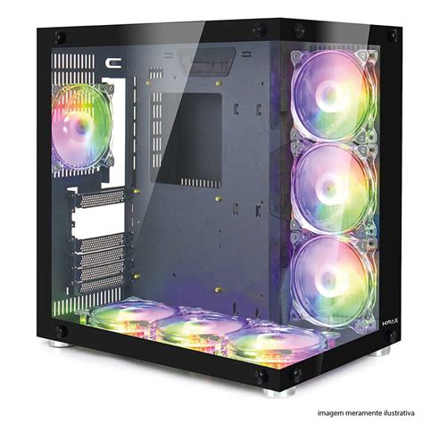 Gabinete Gamer Premium Motospeed Hyrax A O Vidro Temperado Preto