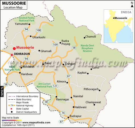 Mussoorie On India Map - Glynis Frederique