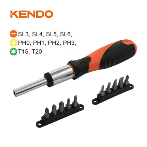 Kendo 20203 11pc Ratchet Screwdriver Bits Set A C T Hardware