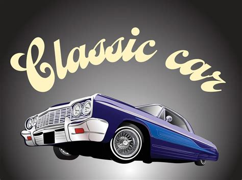 low rider classic car art 12031126 Vector Art at Vecteezy