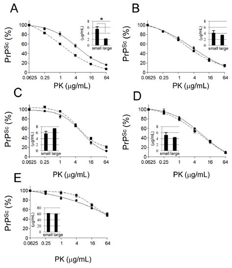 Comparison Of The Proteinase K Pk Sensitivity Of Small And Large Prp