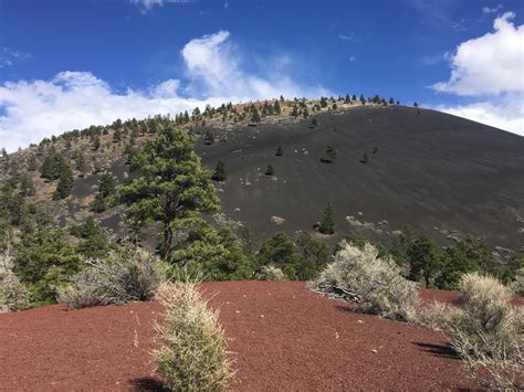 Sunset crater volcano in Arizona. Incredibly diverse soil composition and dry lava beds. Even ...