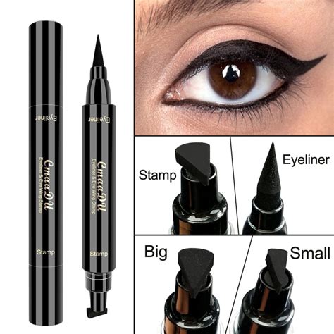 CmaaDu 2In1 Eyeliner Stamp Liquid Eyeliner Pencil Super Waterproof