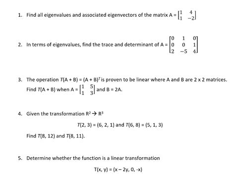 Solved Find All Eigenvalues And Associated Eigenvectors Of The Matrix