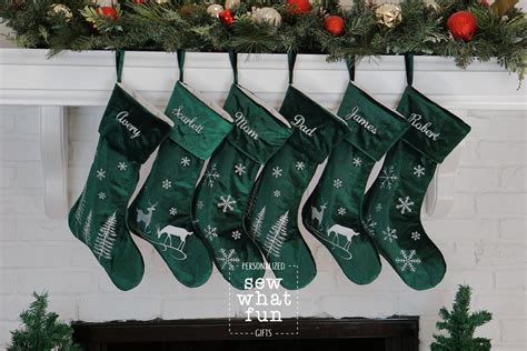 Velvet Personalized Christmas Stocking Classic Velvet Etsy