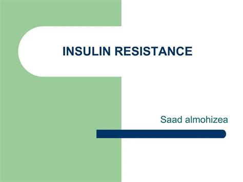 Ppt Insulin Resistance Powerpoint Presentation Free Download Id 449971