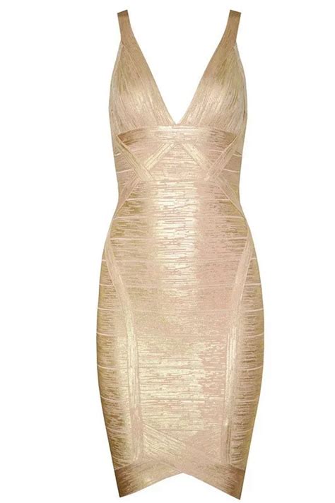 Sexy Sleeveless Backless Bronzing Black Gold Rayon Bodycon Hl Bandage