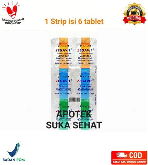 ZEGAVIT TABLET 1 STRIP ISI 6 TABLET MULTIVITAMIN Lazada Indonesia