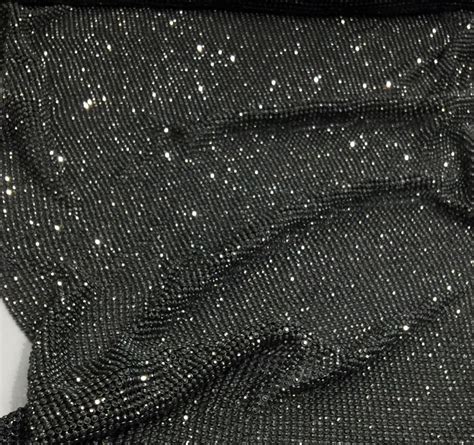 Black Rhinestone Sheet Black Crystal Fabric Black Rhinestone Etsy