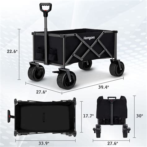 Mua Homgava Foldable Wagon Cart With Big Wheels Heavy Duty Collapsible