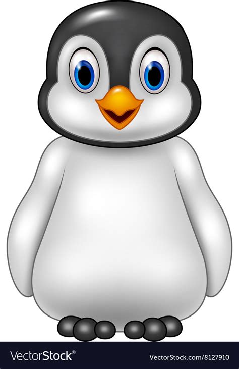 Cute Bapenguin Posing Isolated Royalty Free Vector Image