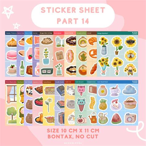 Jual Sticker Sheet Aesthetic Stiker Journal Bujo Deco Planner Polco