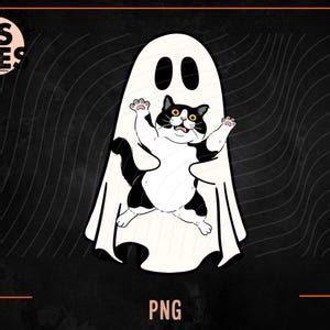 Cute Ghost With Black Cat Png Halloween Png Trending Ghost Png