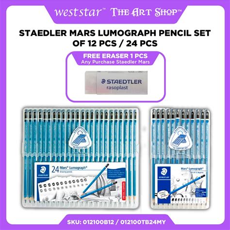 Weststar Tas Staedtler Mars Lumograph Pencil Set Of 12pcs 24pcs