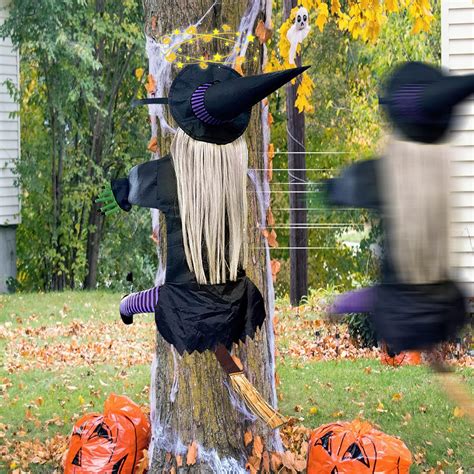 Amazon Joy Bang Crashing Witch Into Tree Halloween Decoration